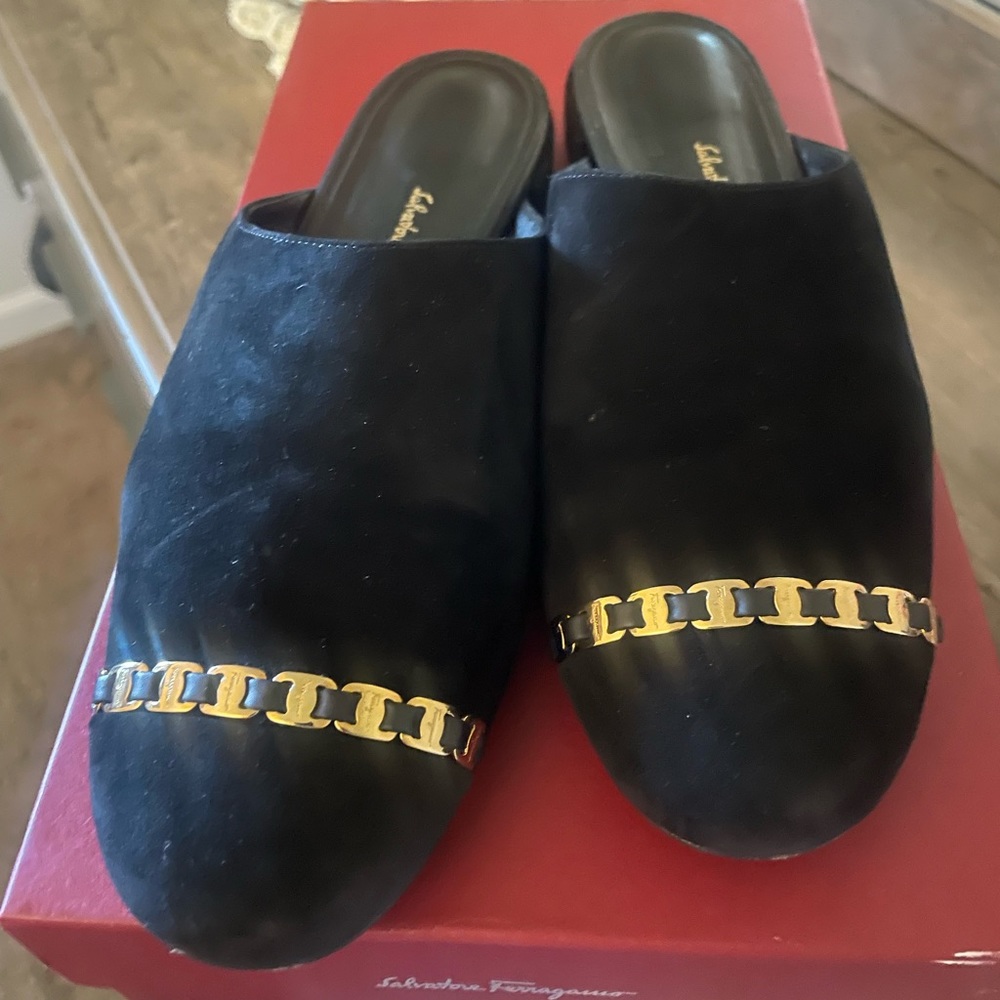 Ferragamo black mules